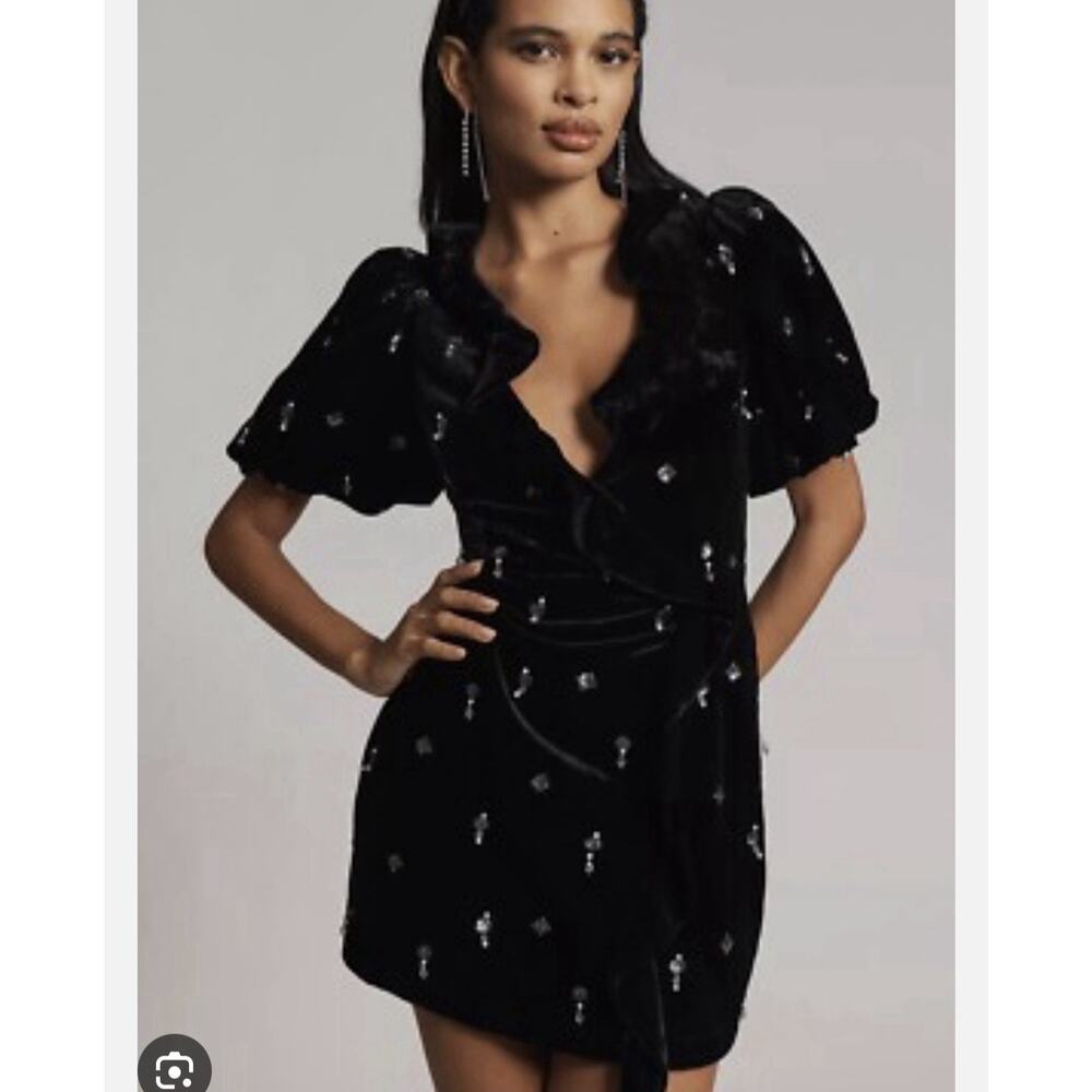 Anthropologie Black Mini Dress